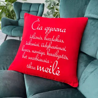 Decorative cushion "True love lives here"