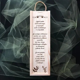 Medinė butelio dėžė "Meilės himnas"