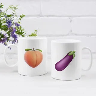 Tassenset „Aubergine und Pfirsich“