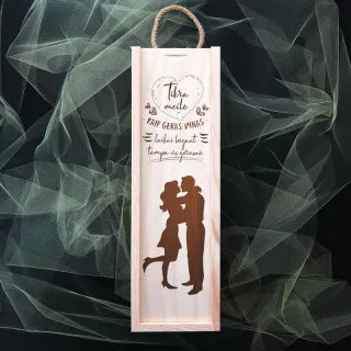 Wooden bottle box "True Love"