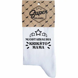 Moteriškos kojinės „Nuostabiausia krikšto mama“