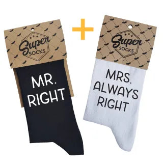 Kojinių komplektas porai "Mr. Right & Mrs. Always Right"