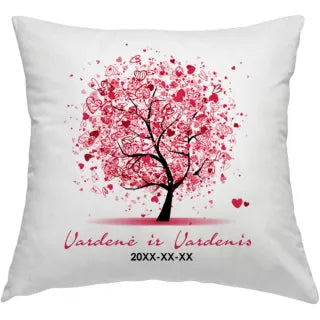 Pillowcase "Tree of Love" with names and date