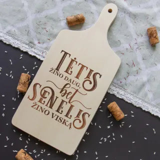 Pjaustymo lentelė su rankena "Senelis žino viską" (30cm)