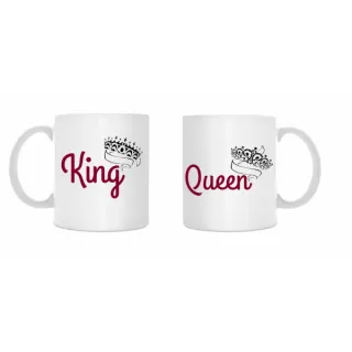 Puodelių komplektas porai "King & Queen"